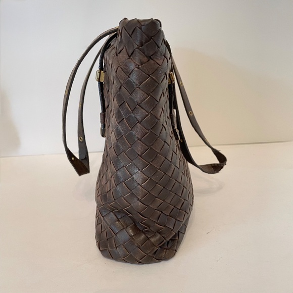 Bottega Veneta Intrecciato small tote 162937 Leather Shoulder Handbag Brown - Picture 4 of 16